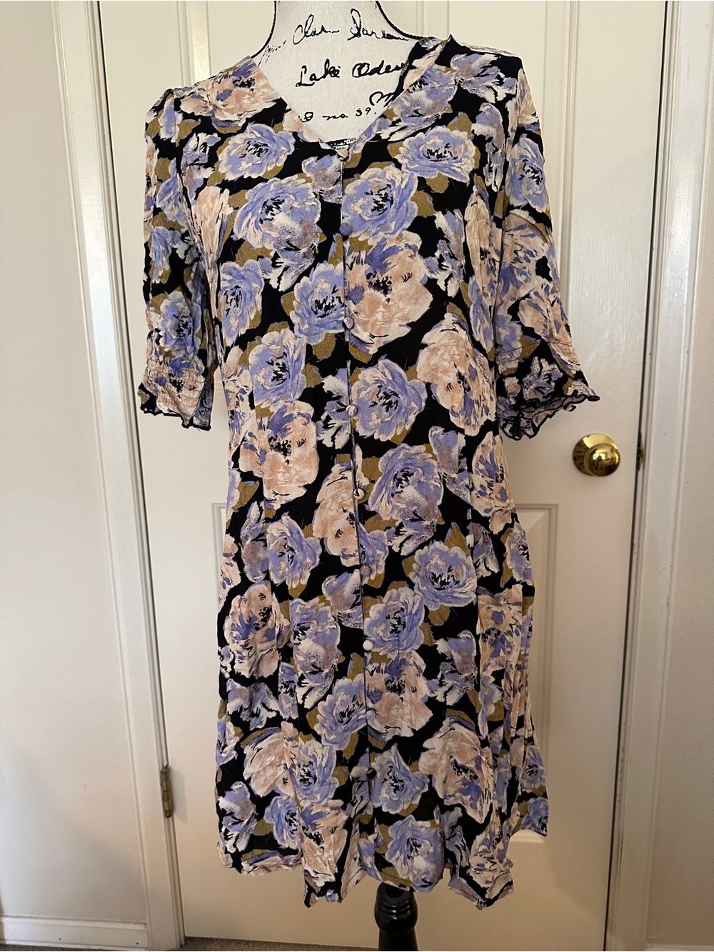 Vero Moda Black Floral V-Neck Women’s Dress M